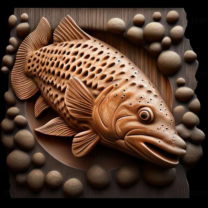 3D model Leopard catfish fish (STL)